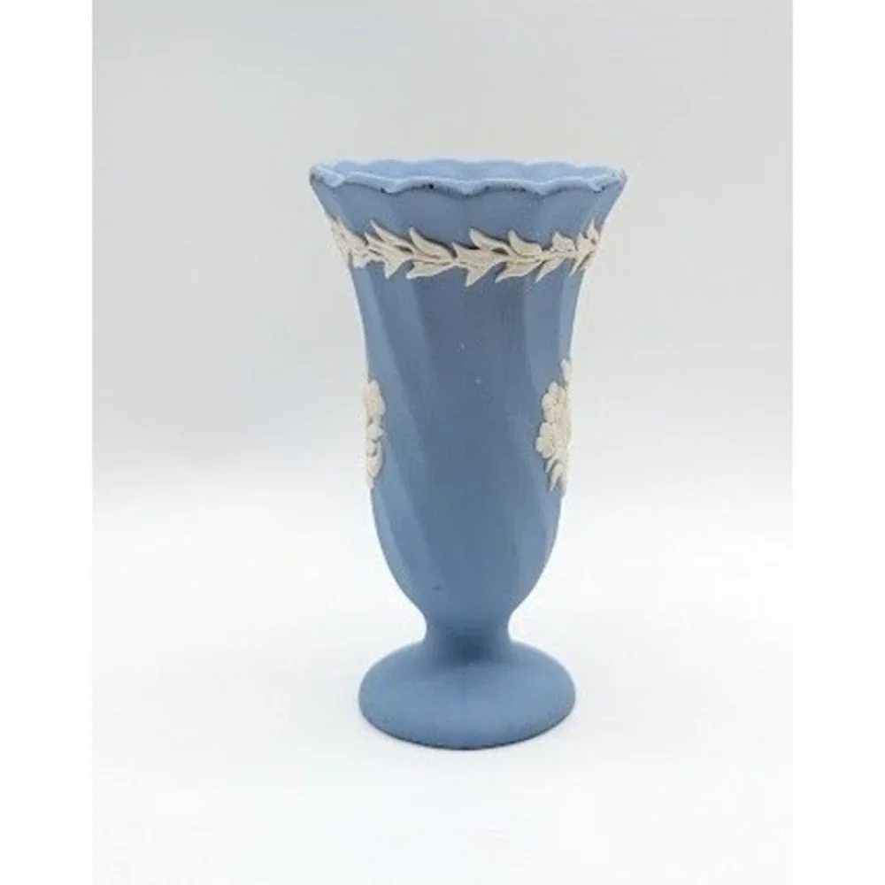 Vtg Wedgwood Jasperware Bud Vase 4